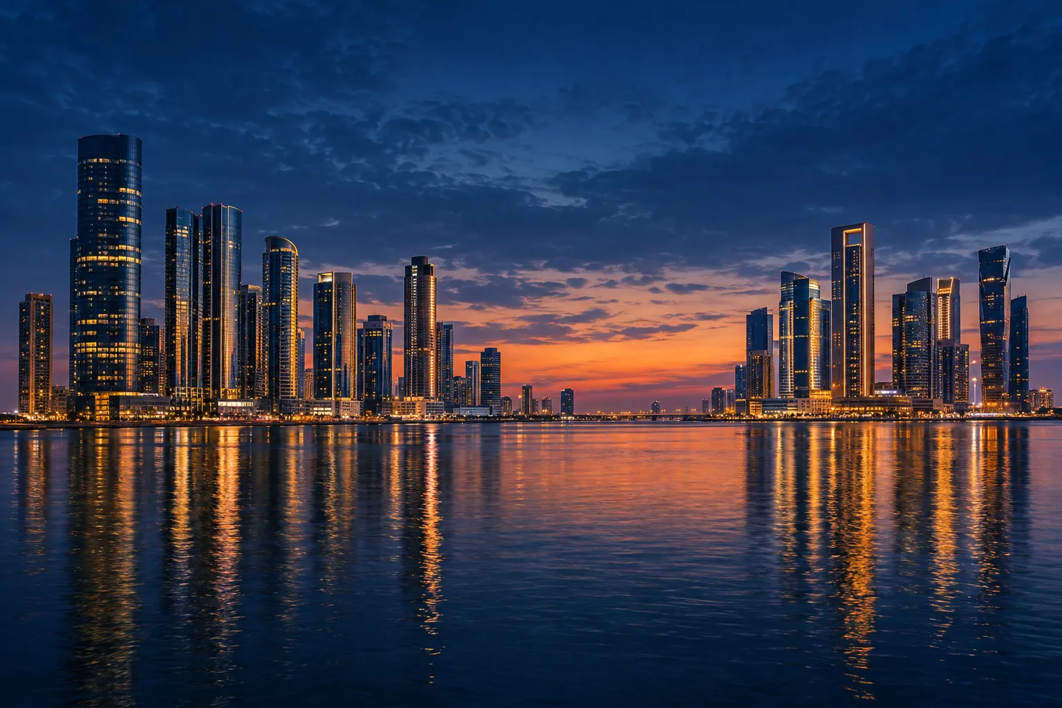 Abu Dhabi at dusk